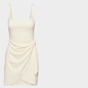 Wilfred Cream Asymmetrical Wrap Mini Dress